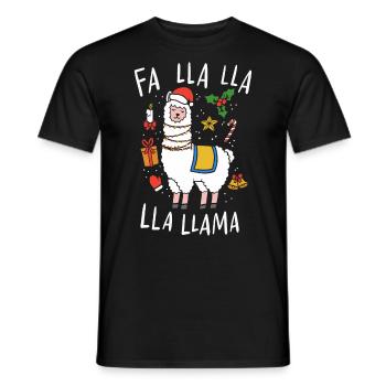 Noël Lama - T-shirt homme - noir - Devant - AI Model Male 178 light (178cm)