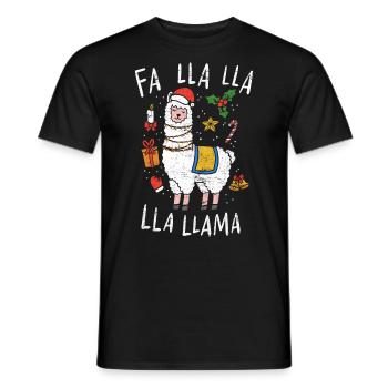 Noël Lama - T-shirt homme - noir - Devant - AI Model Male 178 light (178cm)