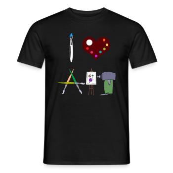 Artiste professeur d'art - T-shirt homme - noir - Devant - AI Model Male 178 light (178cm)