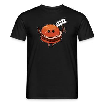 Leberkäs Meat Cheese - Men's T-Shirt - black - Front - AI Model Male 178 light (178cm)