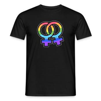 LGBT Flagge Lesbenstolz - Männer T-Shirt - Schwarz - Vorne - AI Model Male 178 light (178cm)