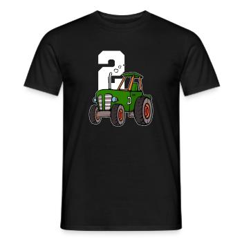 2. Geburtstags-Traktor - Männer T-Shirt - Schwarz - Vorne - AI Model Male 178 light (178cm)