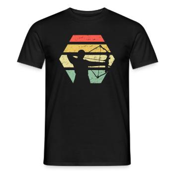 Tir à l'arc chasse à l'arc rétro - T-shirt homme - noir - Devant - AI Model Male 178 light (178cm)
