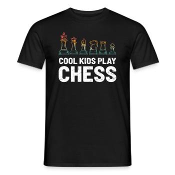 Chess Player Kids Retro - Men's T-Shirt - black - Front - AI Model Male 178 light (178cm)