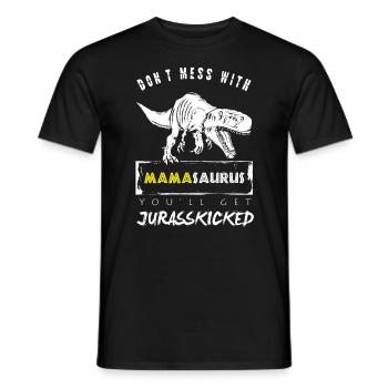 Mama-Saurus Mère - T-shirt homme - noir - Devant - AI Model Male 178 light (178cm)