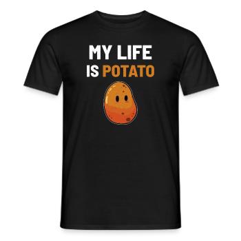 Pommes de terre végétalien végétarien - T-shirt homme - noir - Devant - AI Model Male 178 light (178cm)