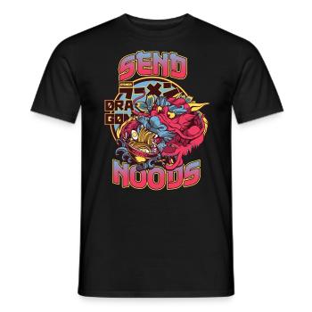 Send Noods Ramen Japanese Noodles Anime - Men's T-Shirt - black - Front - AI Model Male 178 light (178cm)