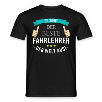 Lustige Fahrlehrer Fahrschullehrer Geschenk - Männer T-Shirt - Schwarz - Vorne - AI Model Male 178 light (178cm)