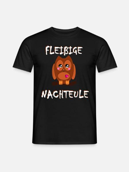 Fleißige Nachteule - Männer T-Shirt - Schwarz