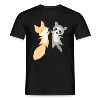 Raton laveur renard doux animaux doux amour des animaux cadeau - T-shirt homme - noir - Devant - AI Model Male 178 light (178cm)