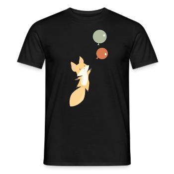 Fox balloon foxes balloon child children sweet - Men's T-Shirt - black - Front - AI Model Male 178 light (178cm)