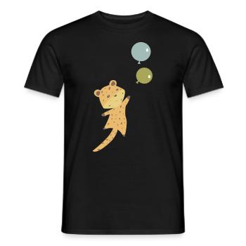 Leo balloon leopard cute animals children animal lover - Men's T-Shirt - black - Front - AI Model Male 178 light (178cm)