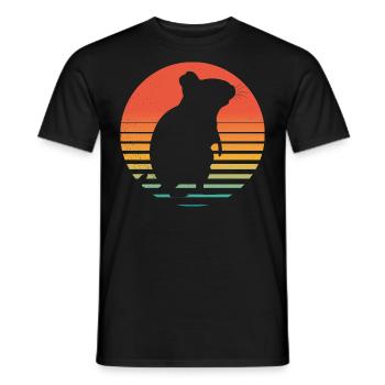 Degus | Funny Degu | Vintage Retro Sun - Men's T-Shirt - black - Front - AI Model Male 178 light (178cm)