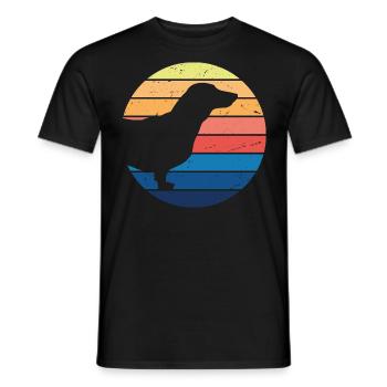Funny Dachshund owner Teckel | Dachshund holder - Men's T-Shirt - black - Front - AI Model Male 178 light (178cm)