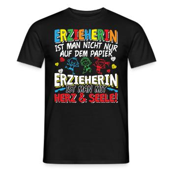 Erzieherin Geschenk Kindergärtnerin - Männer T-Shirt - Schwarz - Vorne - AI Model Male 178 light (178cm)