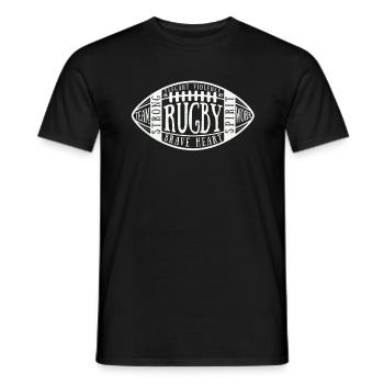 Rugby Ball For Rugby Fans | Vintage rugby gift - Men's T-Shirt - black - Front - AI Model Male 178 light (178cm)