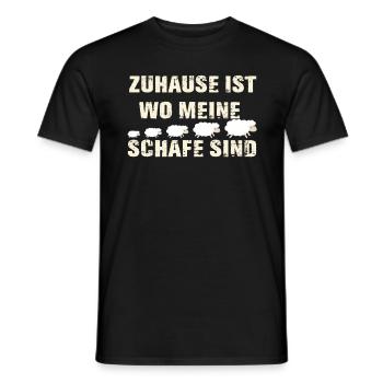 Zuhause Ist Wo Meine Schafe Sind | Lustiges Schaf - Männer T-Shirt - Schwarz - Vorne - AI Model Male 178 light (178cm)