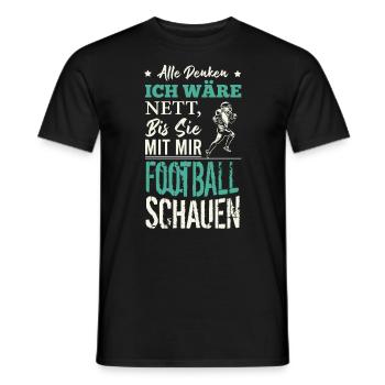 American Football Shirt | American Football - Männer T-Shirt - Schwarz - Vorne - AI Model Male 178 light (178cm)