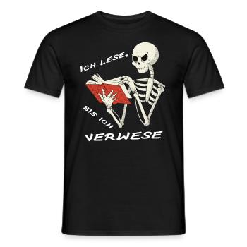 Leseratte Bücherwurm Ich Lese Bis Ich Verwese - Männer T-Shirt - Schwarz - Vorne - AI Model Male 178 light (178cm)