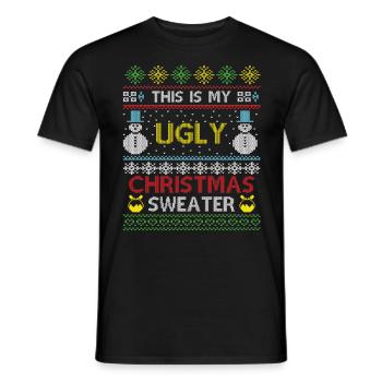 Ugly Christmas Sweater - T-shirt homme - noir - Devant - AI Model Male 178 light (178cm)