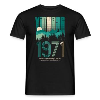 Vintage 1971 50th Birthday Fiftieth Gift - Men's T-Shirt - black - Front - AI Model Male 178 light (178cm)
