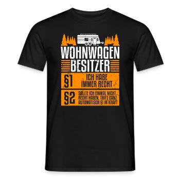 Regeln für Wohnwagen Besitzer Camping - Männer T-Shirt - Schwarz - Vorne - AI Model Male 178 light (178cm)