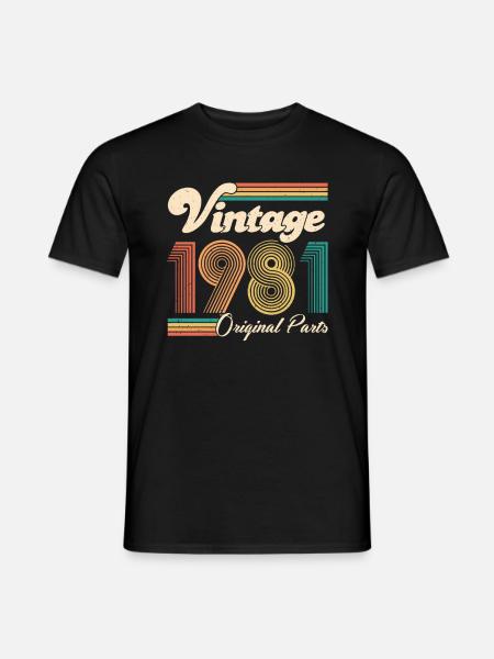 Vintage 1981 40th Birthday Forty Years Gift - Men's T-Shirt - black