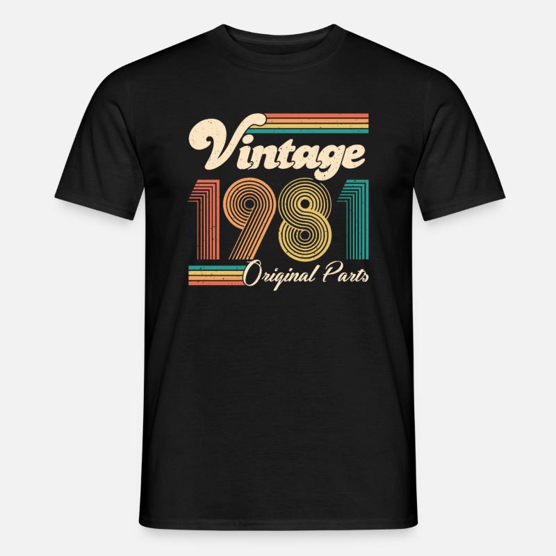 Vintage 1981 40 Geburtstag Vierzig Jahre Geschenk - Männer T-Shirt - Schwarz