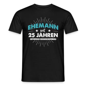 Silberhochzeit Geschenk 25 Jahre Hochzeitstag - Männer T-Shirt - Schwarz - Vorne - AI Model Male 178 light (178cm)