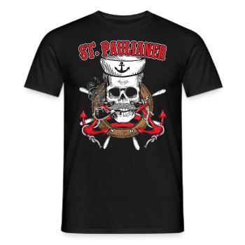 Paulians Hambourg Sankt Pauli | Cadeau de Saint Pauli - T-shirt homme - noir - Devant - AI Model Male 178 light (178cm)