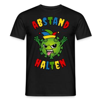 Fasching Karneval Corona Virus Abstand halten - Männer T-Shirt - Schwarz - Vorne - AI Model Male 178 light (178cm)