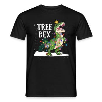 Dinosaure Rex Dino pour Noël - T-shirt homme - noir - Devant - AI Model Male 178 light (178cm)