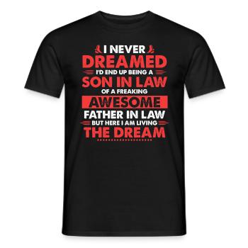 Lustiges Schwiegersohn-Geburtstagsgeschenk vom Schwiegervater - Männer T-Shirt - Schwarz - Vorne - AI Model Male 178 light (178cm)