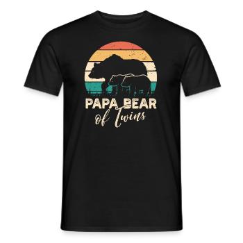 Papa ours de jumeaux cadeau de fête des pères enfants - T-shirt homme - noir - Devant - AI Model Male 178 light (178cm)