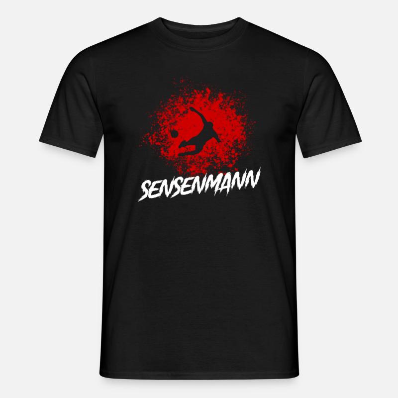 Verteidiger Grätsche Sensenmann Abwehrspieler - Männer T-Shirt - Schwarz