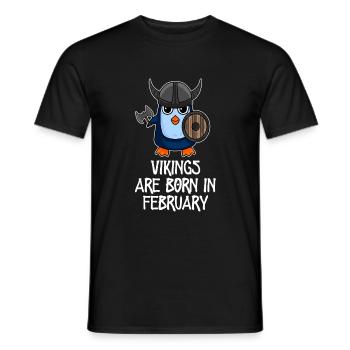 Les Vikings sont nés en février - Penguin Vikings - T-shirt homme - noir - Devant - AI Model Male 178 light (178cm)