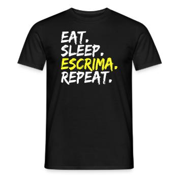 Eat Sleep Escrima Repeat Geschenk Sport Outfit - Männer T-Shirt - Schwarz - Vorne - AI Model Male 178 light (178cm)