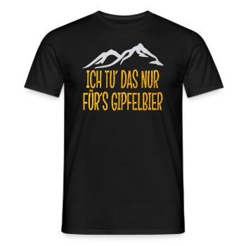 Gipfelbier Bergwandern Sportwandern Weizen Bier - Männer T-Shirt - Schwarz - Vorne - AI Model Male 178 light (178cm)