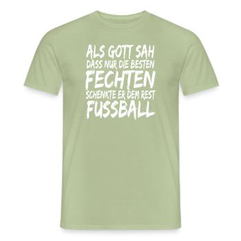 Lustiger Fechtsport Spruch Fechten Degen Florett - Männer T-Shirt - Sage - Vorne - AI Model Male 178 light (178cm)