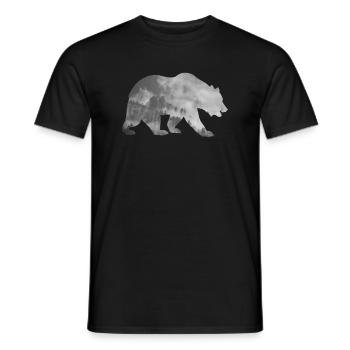 Bär Silhouette Natur Nebel Braunbär Naturliebhaber - Männer T-Shirt - Schwarz - Vorne - AI Model Male 178 light (178cm)