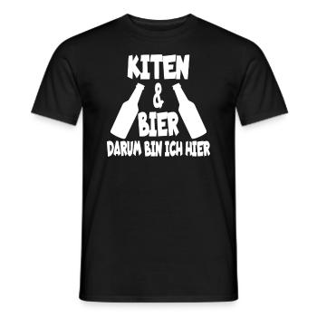 Kiten & Bier Kiteboarding Kitesurfen Spruch - Männer T-Shirt - Schwarz - Vorne - AI Model Male 178 light (178cm)