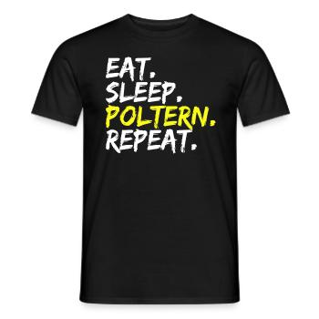 Eat Sleep Poltern Repeat Bachelor Party - Men's T-Shirt - black - Front - AI Model Male 178 light (178cm)