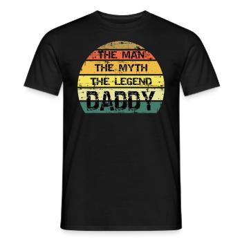 The Man The Myth The Legend Daddy vintage Sunset - T-shirt homme - noir - Devant - AI Model Male 178 light (178cm)