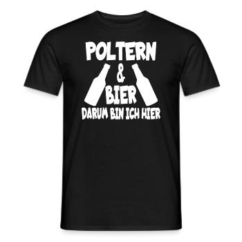 Poltern & Bier Polterabend Junggesellenabschied - Männer T-Shirt - Schwarz - Vorne - AI Model Male 178 light (178cm)