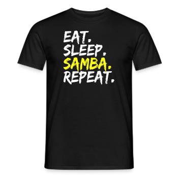 Eat Sleep Samba Repeat Dance Outfit Latina Latino - Men's T-Shirt - black - Front - AI Model Male 178 light (178cm)