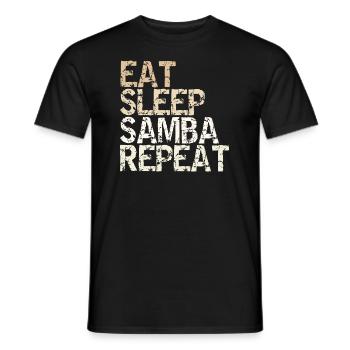 Eat Sleep Samba Repeat vintage dancer saying - Men's T-Shirt - black - Front - AI Model Male 178 light (178cm)