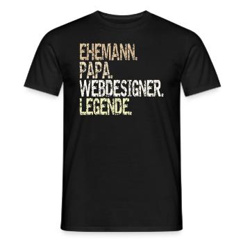 Ehemann Papa Webdesigner Legende Beruf Geschenk - Männer T-Shirt - Schwarz - Vorne - AI Model Male 178 light (178cm)