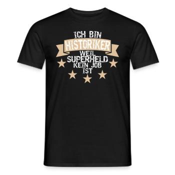 Historiker Superheld Geschichtsforscher Vatertag - Männer T-Shirt - Schwarz - Vorne - AI Model Male 178 light (178cm)