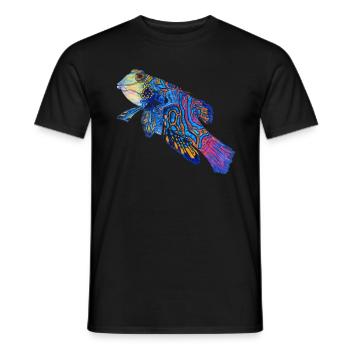 mandarin fish - Men's T-Shirt - black - Front - AI Model Male 178 light (178cm)