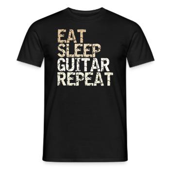 Guitarist Eat Sleep Guitar Repeat Guitar Player - Men's T-Shirt - black - Front - AI Model Male 178 light (178cm)
